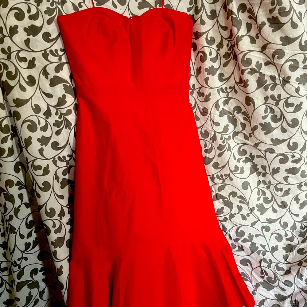 J Crew stay up midi dress with flounce